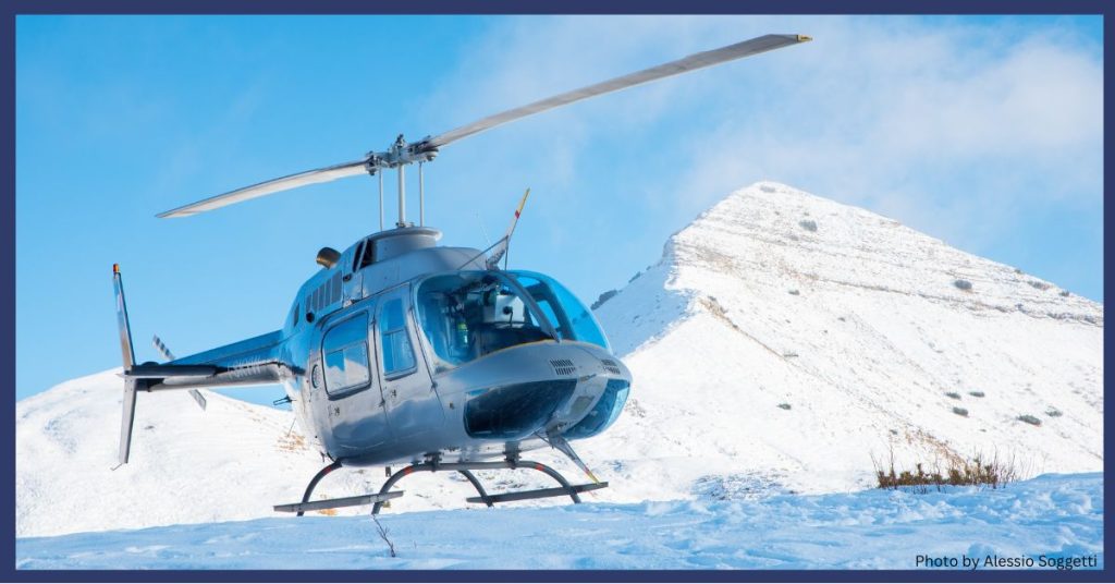 Helicopter in snow